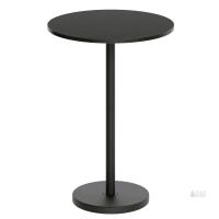 NEW YATINEY Bar Table, 21.7" Round, 39.4" Height, Black Metal Frame, Bistro/Counter Table