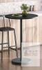 NEW YATINEY Bar Table, 21.7" Round, 39.4" Height, Black Metal Frame, Bistro/Counter Table - 2
