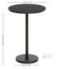 NEW YATINEY Bar Table, 21.7" Round, 39.4" Height, Black Metal Frame, Bistro/Counter Table - 3
