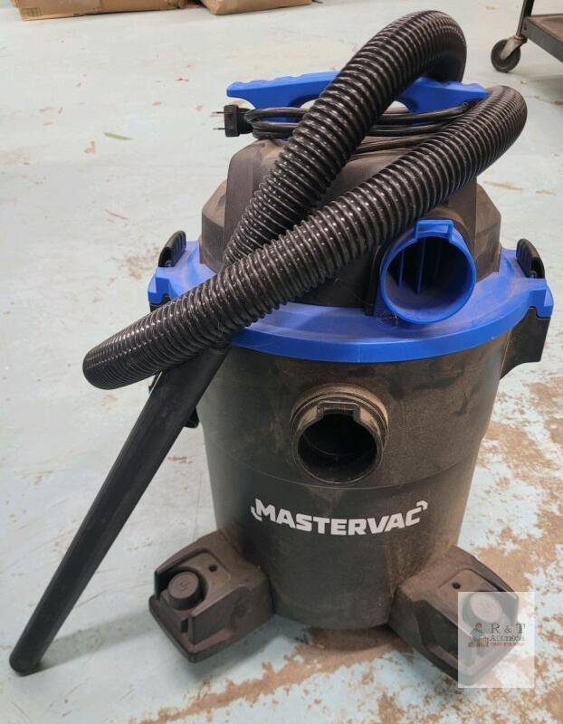MASTER VAC 4 HP 6 Gallon Wet/Dry Shop Vacuum, Corded, Black/Blue