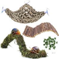 New Grddaef Hermit Crab Accessories, Hermit Crab Toys Flexible Climbing Bridge Reptile Hammock Habitat Decor for Hermit Crabs Leopard Geckos, Crested,Tortois
