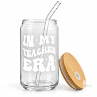 New In My Teacher Era Cup with Lids and Straws 16 Ounce Coffee Tumbler Mug