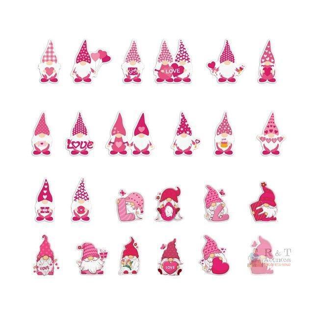 NEW Noehoiugi 24-Pc Valentine Gnome Refrigerator Magnets, Love & Heart Designs, Fridge/Locker D&eacute;cor