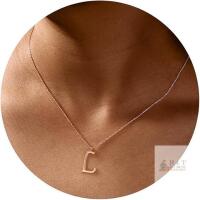 Momlovu "L" Necklace for Women & Girls - 18K Gold Plated Initial Necklaces Personalized Letter Necklace - Hypoallergenic