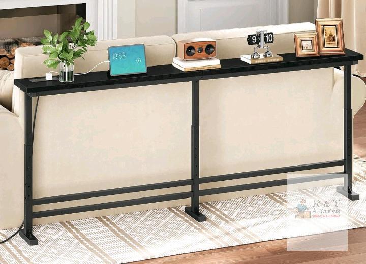 NEW YATINEY CT08UBB 70.9" Adjustable Height Console Table with Power Outlet