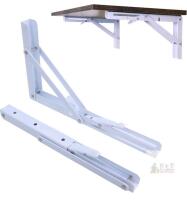 NEW 20-Inch Heavy Duty Folding Shelf Brackets, 410 lbs Capacity, White, Pack of 2