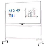 new Maxtek 36x48 Inch Magnetic Double-Sided Rolling Whiteboard with Stand and Lockable Wheels