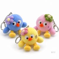 NEW 3-Piece Plush Bird Keychain Set &ndash; Yellow, Blue & Pink
