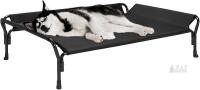 Veehoo CWC2307 Elevated Dog Bed with Guardrail and Headrest, 47"x32"x12", Black