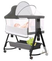 NEW Jestonten 3 in 1 Baby Bassinet Bedside Co-Sleeper, 7 Height Levels, Mesh Sides, Wheels, Grey