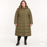 NEW Xinhongtao Women&rsquo;s XXL Long Hooded Puffer Coat, Olive Green, Quilted Design, New with Tags