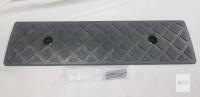 NEW Heavy-Duty Rubber Parking Curb 20"x6"x3" with 2 Bolts, Black, Beveled Ends, No Reflective Strips