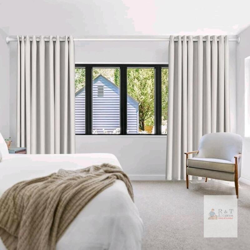 NEW Adjustable Tension Curtain Rod, White, 51"-145" Length, 1.26" Diameter, Tool-Free Installation