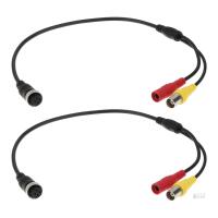 New ECSiNG 2X 4 Pin Car Aircraft Carrier Reversing Camera to BNC/DC Female 35cm Adapter Cable for Car Radio and Screen
