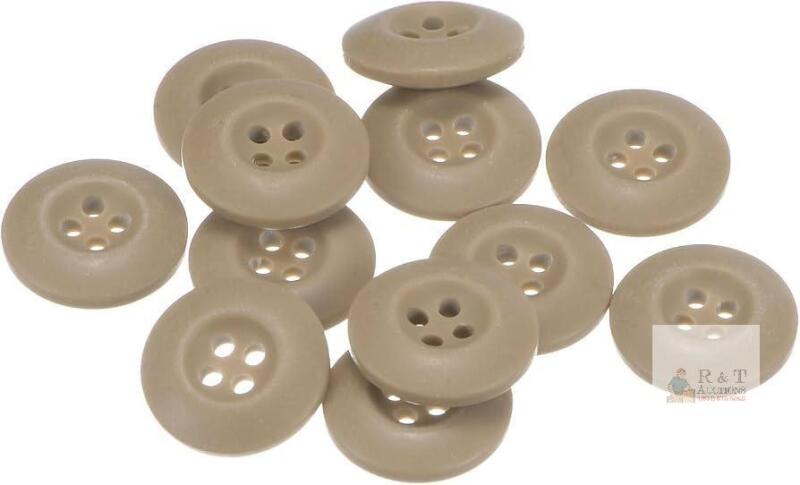 New HARFINGTON 12pcs 24L Sewing Buttons 5/8"(15mm) Resin Round Flat 4-Hole Army Uniform Craft Buttons for Pants Jacket Uniforms Bags,