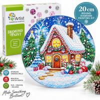 NEW Artist Diamond Painting Kit, Round 20 cm, Christmas Gingerbread House Winter Design