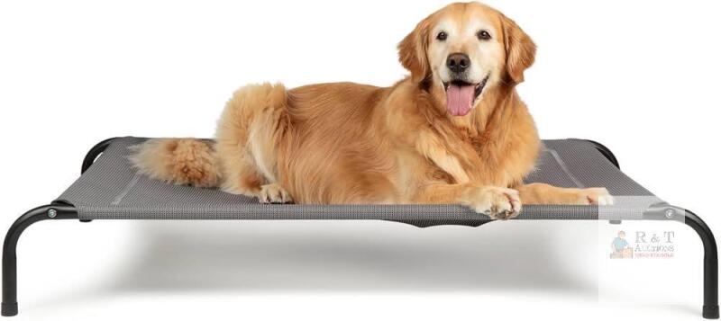 NEW Extra Large Grey Elevated Dog Bed Cot, 54.5" x 36" x 8", Up to 95 lbs, Breathable Mesh, Steel Frame