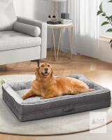 NEW Patas Lague Orthopedic XL Dog Bed, 46"x30"x7.5", Gray, Removable Cover, Waterproof, Non-Skid