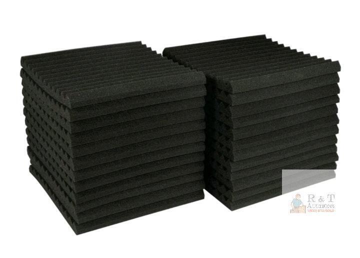 new 24-Pack Charcoal Acoustic Foam Panels Wedge 12"x12"x1" Sound Absorption Studio Wall Tiles
