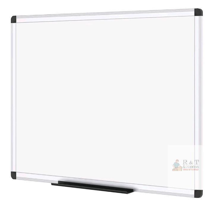 AS NEW VIZ-PRO Magnetic Dry Erase Board 48"x24" Whiteboard, Aluminum Frame, Marker Tray, Wall Mounted