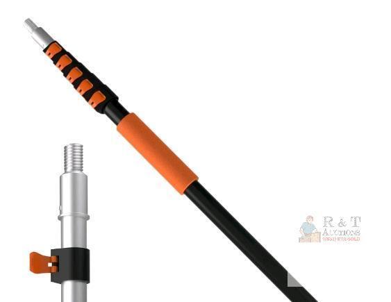 new LAANPOLE 24ft Aluminum Telescoping Extension Pole, Collapses to 5ft, With Squeegee Attachment