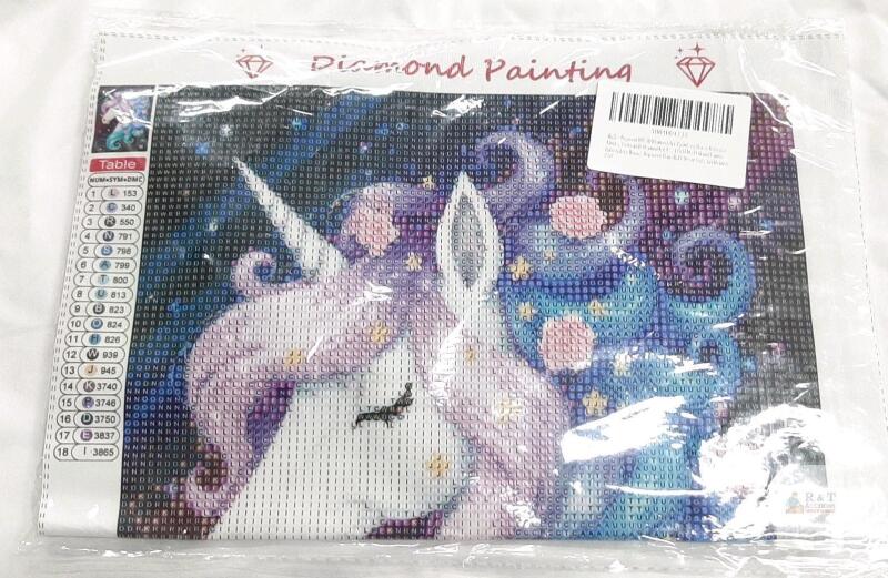 NEW Diymood DIY 3D Diamond Art Painting Kit - Unicorn Design, 12x16 inches, Full Drill Round Canvas