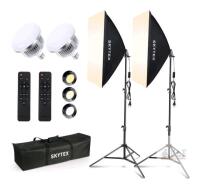 NEW SKYTEX 2-Pack Photography Softbox Continuous Lighting Kit, LED, 85W, Adjustable