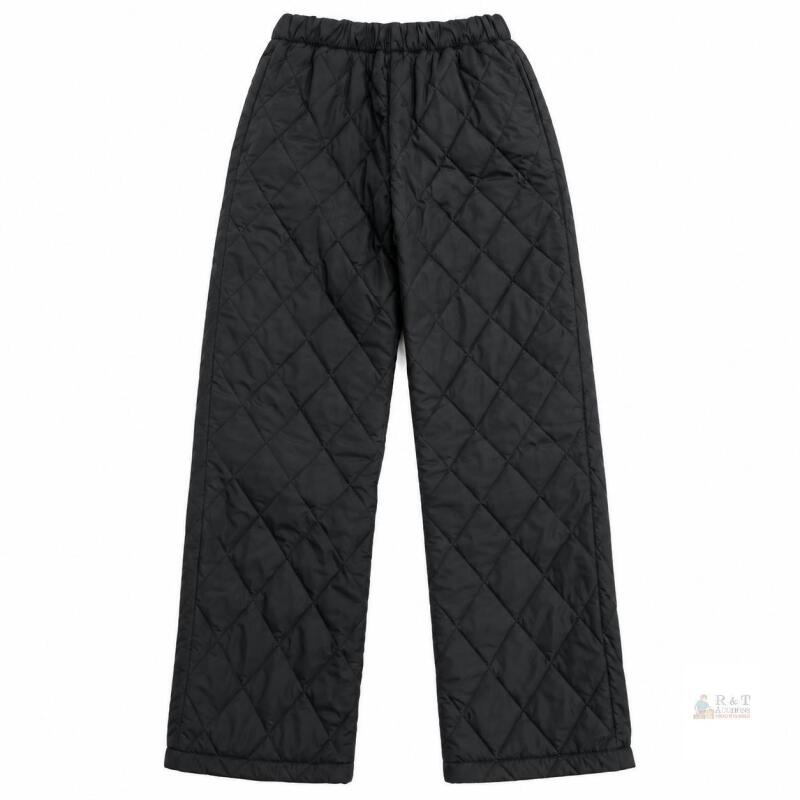 NEW YEFURU Model 917 Quilted Insulated Pants, Black, Size M, Elastic Waist, Light Outdoor Wear
