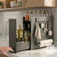 NEW Sharkwave Living Modular Kitchen Countertop Storage Rack with Bottle Holder, Spice Rack, and Hooks