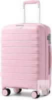 new LARVENDER Pink Hard-shell Carry-On Luggage 21.7" Spinner, Polycarbonate, TSA Lock,