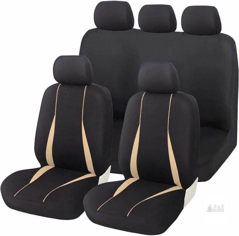 New 5 Seats Full Set Car Seat Covers, Durable Waterproof Soft Breathable Automotive Front and Back Rear Seat Protector with Backrest for Women Men, Universal for SUV, Truck, RV and More