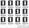 New Guiqulai 12 Pieces Metal Mirror Clips Kit with Screws, Sturdy Frameless Mirror Holder for Wall Mount and Billboard Display (Silver)