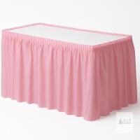 New Elegant New Pink Plastic Table Skirt - 168" x 29"