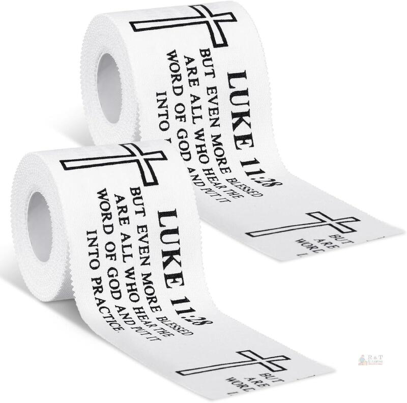 New Retail $27 MiniInflat 2pcs Christian Cross Athletic Tape 2" x 23' Cotton Wrist Sports Tape with Jesus Scripture Verse for Soccer Football Sports Baseball Gymnastics Athletes Injury (White, Luke 11:28)