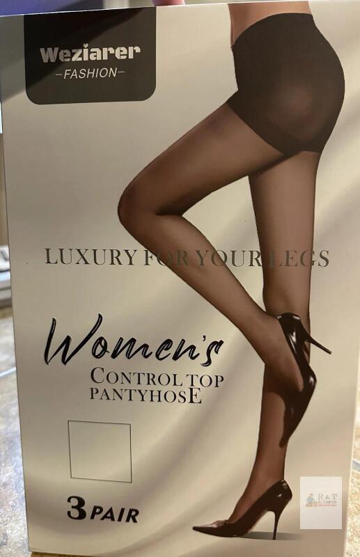 New Weziarer Fashion 3 Pair Control Top Pantyhose Medium Brown