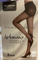 New Weziarer Fashion 3 Pair Control Top Pantyhose Medium Brown