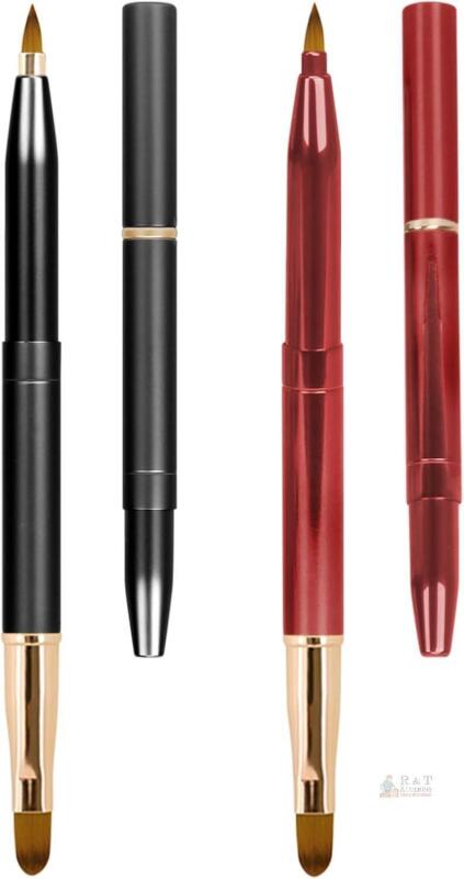 New Retails $30 Unaone [2 Pack] Lip Brush for Lipstick, Retractable Lip Brushes, Dual-ended Makeup Brush for Lipstick Lip Gloss, Include Lid