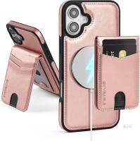 New SkyEagle Compatible with MagSafe iPhone 16 Plus Wallet Case,Rose Gold