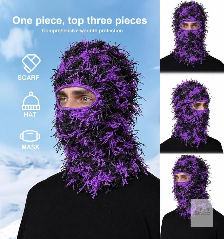 New Winter Distressed Balaclava Full Face Ski Mask for Men Women Knitted Mask