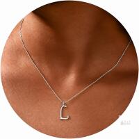 NEW Momlovu Silver-Tone Letter L Initial Pendant Necklace- Boxed
