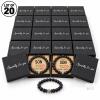 20-Piece Lot &ndash; NEW &ldquo;To My Son&rdquo; Lava Rock & Moonstone Bracelets with Gift Boxes