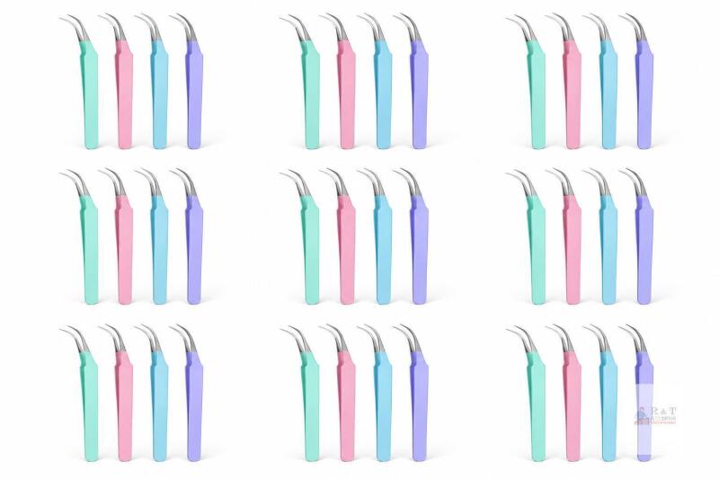 9 new SHINEOFI 4pcs Precision Tweezers, Stainless Steel Pointed Tweezers for Craft, Nail Sticker and Scrapbooking Tools with Protective Caps