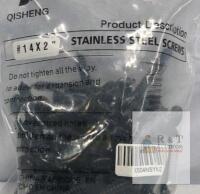 Qisheng #14 x 2" Stainless Steel Screws, Self-Tapping, Bagged, Made in China