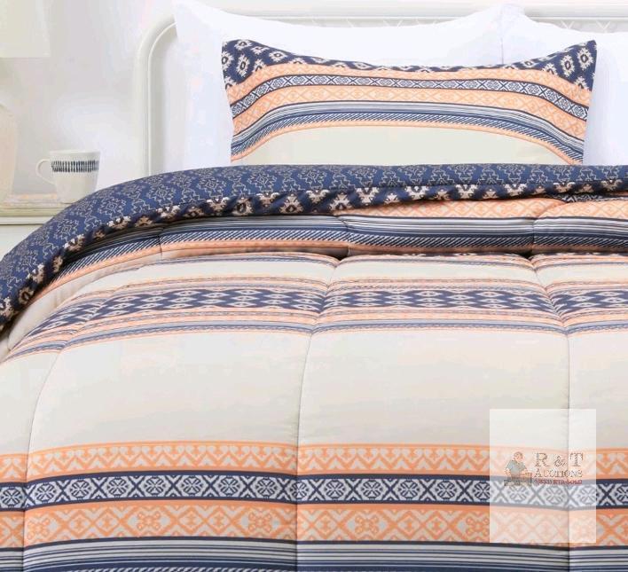 NEW Amazon Basics Twin/Twin XL Lightweight Microfiber Comforter Set, Geometric Pattern