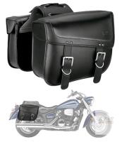 NEW KEMIMOTO 30L Motorcycle Saddlebags, PU Leather, 13.8"x6.3"x10.8", Universal Fit, Black