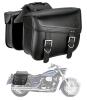 NEW KEMIMOTO 30L Motorcycle Saddlebags, PU Leather, 13.8"x6.3"x10.8", Universal Fit, Black