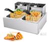 NEW TANGME Commercial Double Tank Electric Deep Fryer, 3600W, 20L Capacity, Stainless Steel