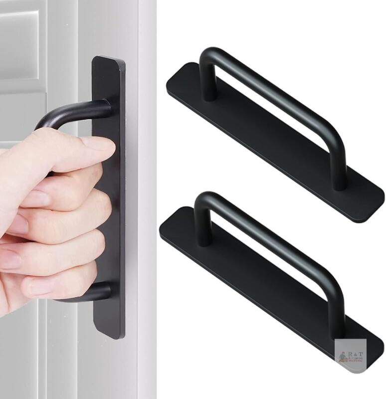 NEW Black Self-Adhesive Aluminum Cabinet & Drawer Pull Handles &ndash; 2-Piece No-Drill Set