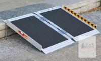NEW FACHNUO TOOL 2FT Folding Aluminum Wheelchair Ramp, 600lb Capacity, Non-Skid Surface, 29" Wide