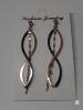 NEW COOLSTEELANDBEYOND Two-Tone Rose Gold & Black Infinity Drop Earrings with Rhinestone Studs - 2